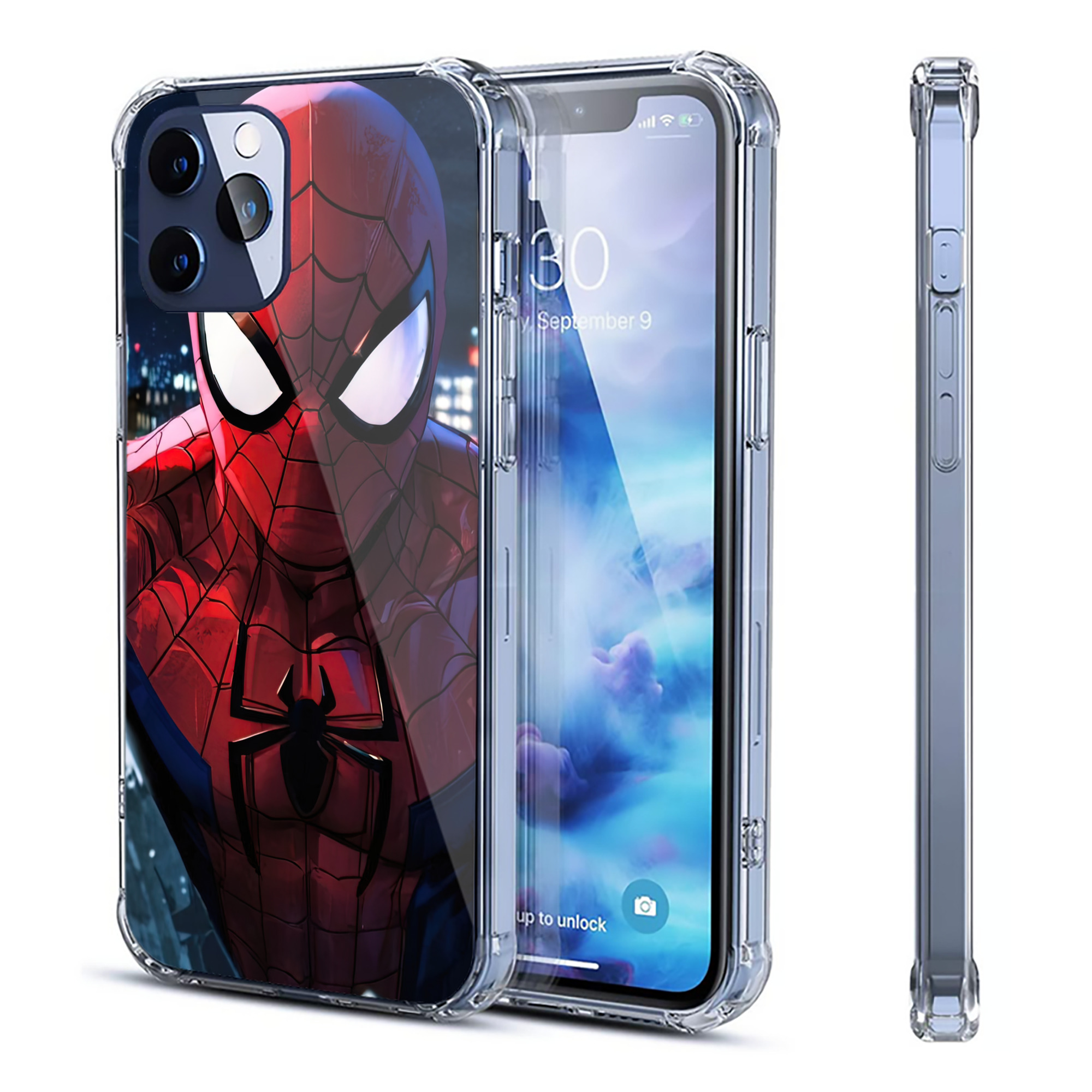 （画像用） Spider Man スパイダーマン 【iPhone 12シリーズ対応】透明スマホケース（クリアソフトケース）